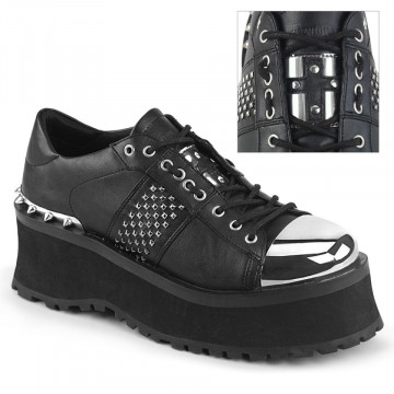 Demonia GRAVEDIGGER-02 Blk Vegan Leather