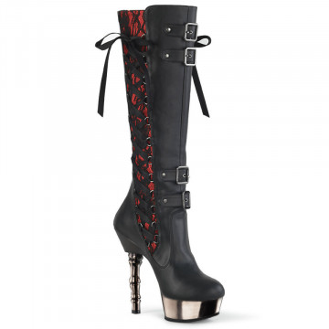 Demonia MUERTO-2030 Blk Faux Leather/Pewter Chrome