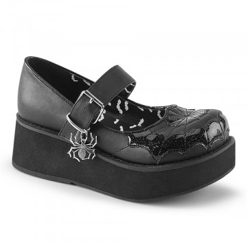 Demonia SPRITE-05 Blk Vegan Leather-Blk Pat