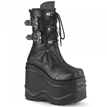 Demonia WAVE-150 Blk Vegan Leather