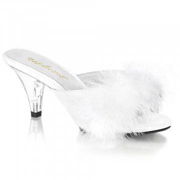 Fabulicious BELLE-301F Wht Pu-Fur/Clr