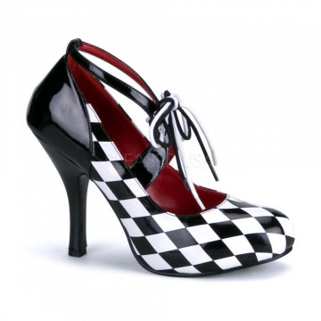 Funtasma HARLEQUIN-03 Blk-Wht Pat-Checkers