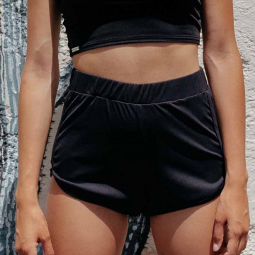 Paradise Chick MIAMI ATHLETIC SHORT RIBBED BLACK