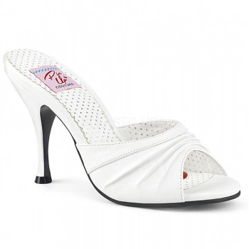 Pin Up Couture MONROE-01 Wht Faux Leather