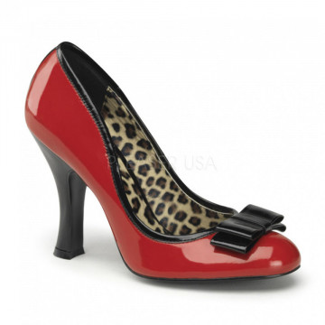 Pin Up Couture SMITTEN-01 Red-Blk Pat