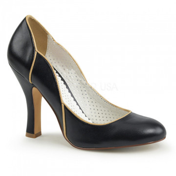 Pin Up Couture SMITTEN-04 Blk Faux Leather