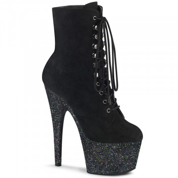 Pleaser ADORE-1020FSMG Blk Faux Suede/Blk Multi Mini Glitter