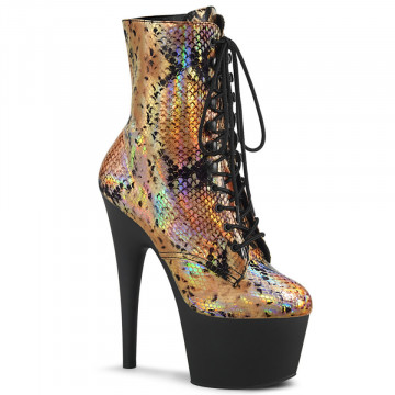 Pleaser ADORE-1020SP Gold Holo Snake Print/Blk Mat