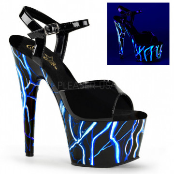 Pleaser ADORE-709NLB Blk/Blk-Neon Blue