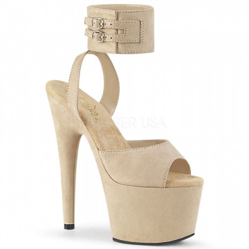 Pleaser ADORE-791FS Beige Faux Suede/Beige Faux Su