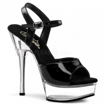 Pleaser ALLURE-609 Blk Pat/Clr