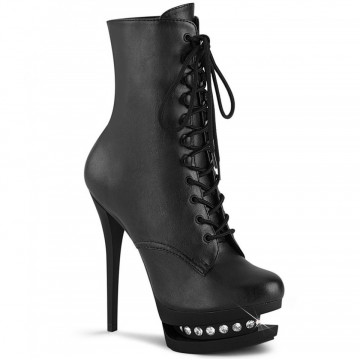 Pleaser BLONDIE-R-1020 Blk Faux Leather/Blk Matte