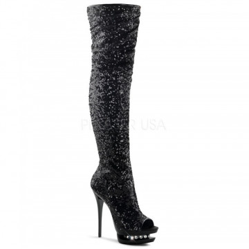 Pleaser BLONDIE-R-3011 Blk Sequins/Blk