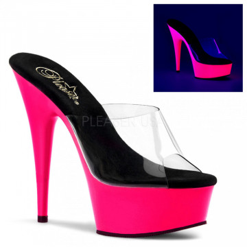 Pleaser DELIGHT-601UV Clr/Neon Pink