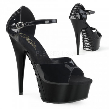 Pleaser DELIGHT-660FHG Blk-Slv Glitter/Blk