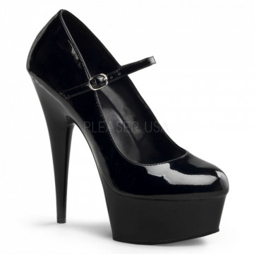 Pleaser DELIGHT-687 Blk Pat/Blk