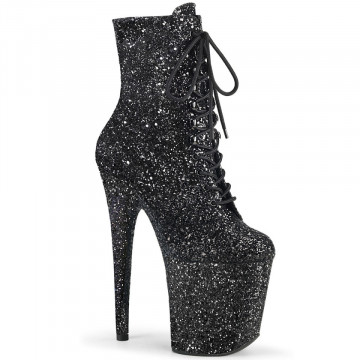 Pleaser FLAMINGO-1020GWR Blk Glitter/Blk Glitter