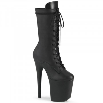 Pleaser FLAMINGO-1050LWR Blk Leather/Blk Leather