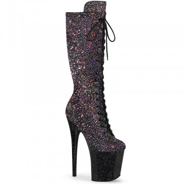 Pleaser FLAMINGO-2020MG Blk Multi Glitter/Blk
