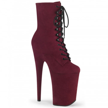 Pleaser INFINITY-1020FS Burgundy Faux Suede/Burgundy Faux Suede