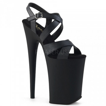 Pleaser INFINITY-997 Blk Faux Leather/Blk Matte