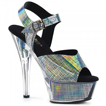 Pleaser KISS-208N-CRHM Blk Hologram TPU/Blk Hologr