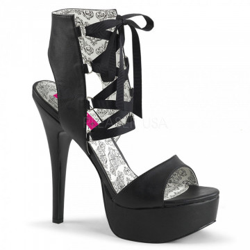 Pleaser Pink Label TEEZE-49W Blk Faux Leather