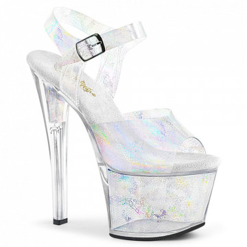 Pleaser SKY-308N Slv Hologram TPU/Slv Hologram Ins