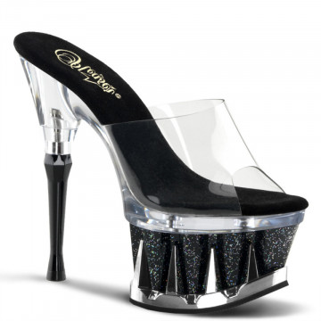 Pleaser SPIKY-601MG Clr/Blk-Clr