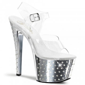 Pleaser STARDUST-708 Clr/Slv Chrome