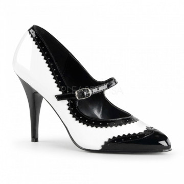 Pleaser VANITY-442 Blk-Wht Pat