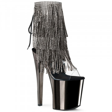 Pleaser XTREME-1017RSF Clr-Pewter/Pewter Chrome