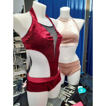 Point Out Victoria Leotard velluto Body