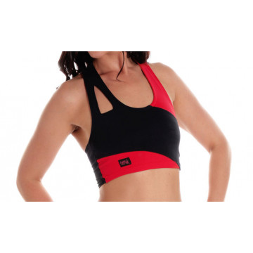 WINK POLE asymmetric crop top ROSSO