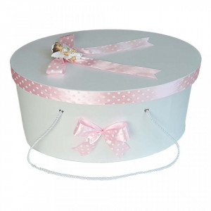 Cutie trusou botez fundite roz cu buline si ingeras, Denikos® 9