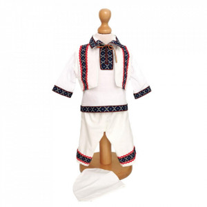 Set costum botez, trusou si lumanare personalizata, decor traditional, Denikos® C9001