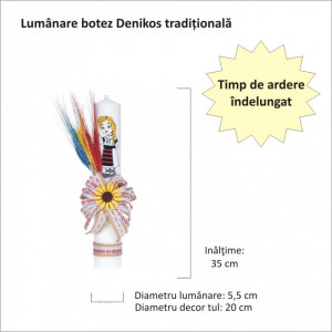 Set botez national, costum rochita traditionala, trusou botez, cutie trusou si lumanare, decor rustic, Denikos® C9101