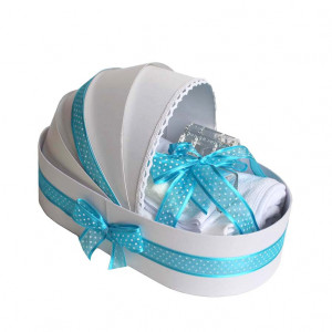 Trusou botez complet, in landou, decor turcoaz Denikos® 138