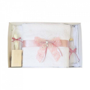 Trusou botez dantela roz pudra si fluturas Denikos® 420