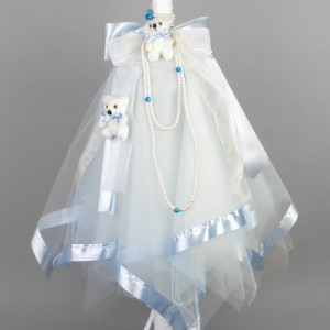 Lumanare botez ursuleti bleu LB008B