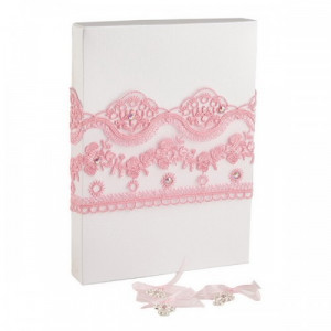 Set 50 cruciulite botez pentru fetita si cutie cadou CC-013