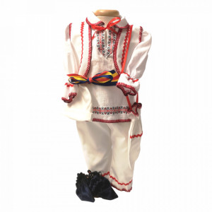 Costum popular botez baiat broderie Rosie, Denikos® 678