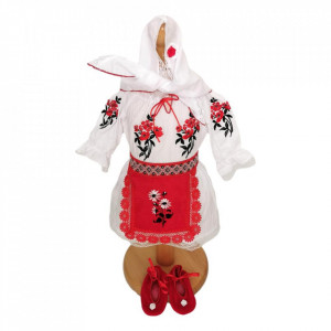 Set rochita botez traditional, trusou si lumanare personalizata, decor motive traditionale Denikos® C9013