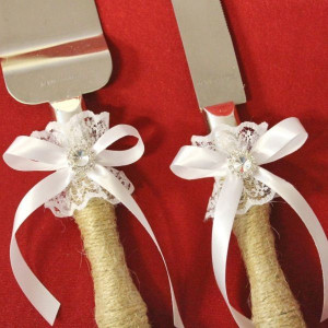 Set tort rustic dantela si stras P29F