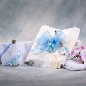 Trusou botez ursuleti figurine bleu NK026