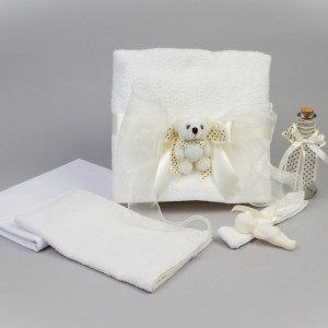 Trusou botez ivory cu ursulet NK0006