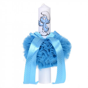 Lumanare botez pentru baietel, decor turcoaz, Denikos® 57