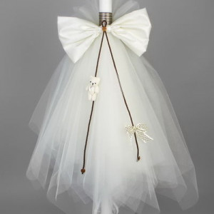 Lumanare botez ivory bow LB022