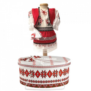 Set hainute nationale botez fetita si cutie trusou asortata, Denikos® 999