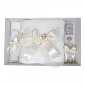 Trusou botez fundita ivoire cu buline, cu ingeras, Denikos® 31